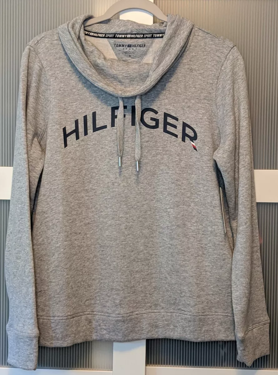 Tommy Hilfiger Women s Sport Gray Cowl Neck Sweatshirt Size