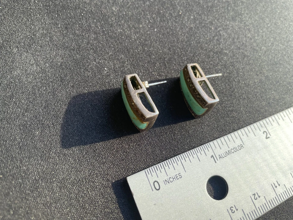 Pendientes de plata turquesa NF 925 TAILANDIA joyería de plata de ley Foto 4 de 4