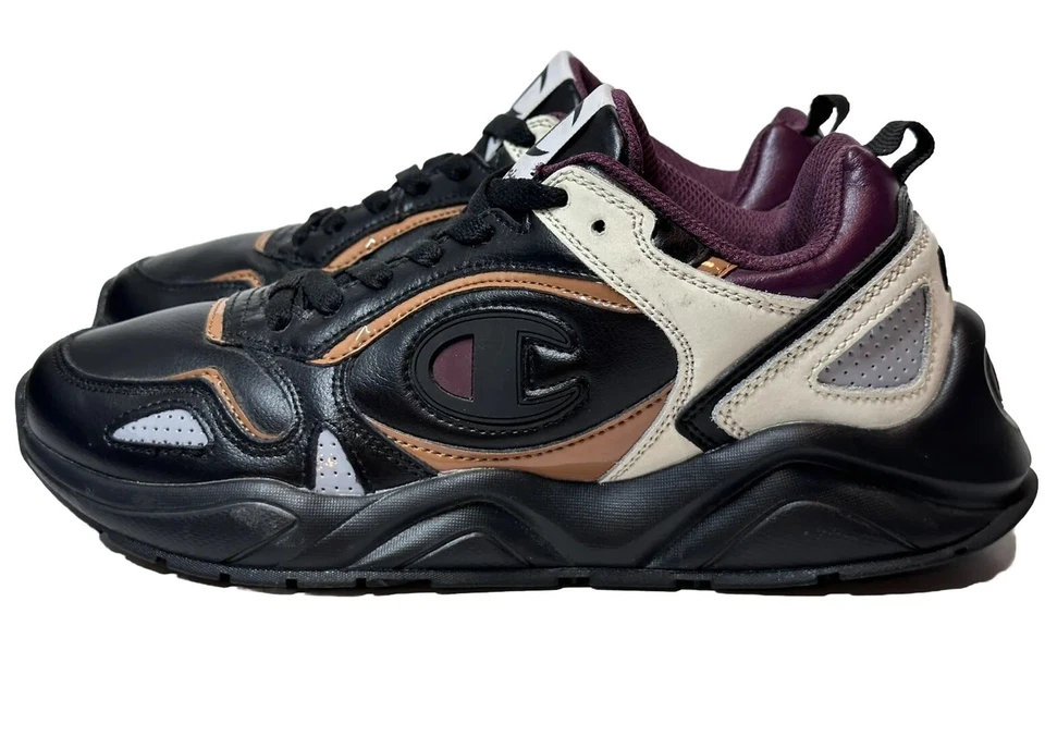 Туфли женские Champion NXT размер 9,5 черные фиолетово-белые коньки на шнуровке почти как новые - Изображение 3 из 4