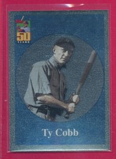 TYRUS CHROME TY COBB HOF 2001 TOPPS BT5 SILVER FULL CAREER STATS T206 TPHLC-7455