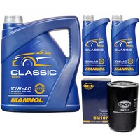 MotoröL Set Mannol Classic 10W-40 API 7 Liter + ÖLfilter FüR Citroen Peugeot 605