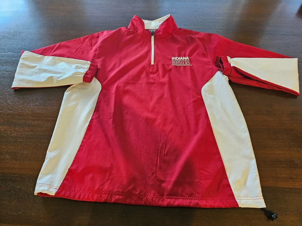 Chaqueta Knights Apparel Para Hombre Mediana Colegial Indiana Hoosiers Cuarto Cremallera Foto 2 de 4