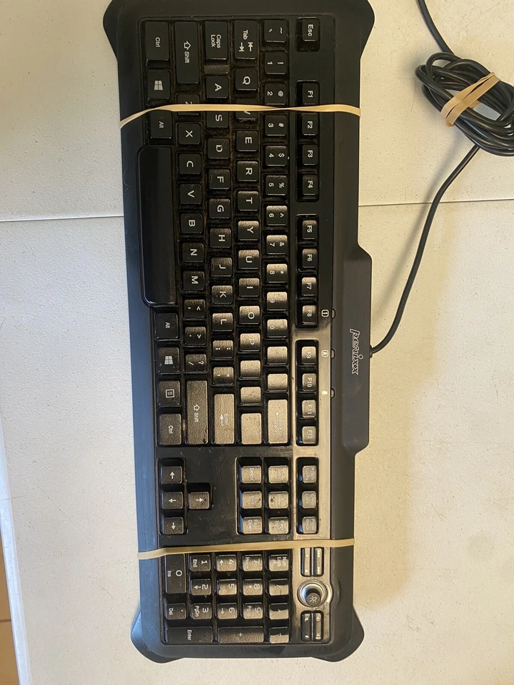 PERIXX PX-1100 Illuminated Gaming Keyboard Blue Backlit KU-0603 - Tested - Image 2 of 4