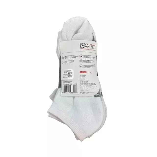 Reebok® Ladies Low Cut Performance Training Socks, 8 Pair - Image 4 of 4