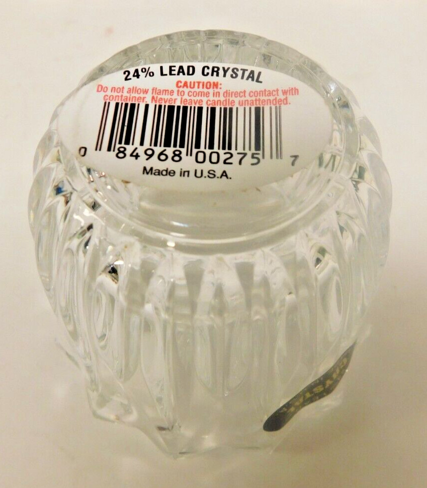 New Set of 3  24% Lead Crystal Votive Tea Light Holders Made In USA