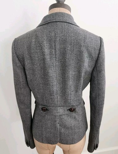 Vintage Banana Republic Women Tweed Blazer Grey 4 Wool Preppy Jacket Top Y2k - Bild 16 von 17