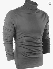 Turtleneck Men Slim Fit UPF 50 Lightweight Pullover Sweater Long Sleeves Top
