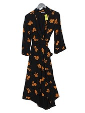 Ganni Wrap Midi Dress in Black