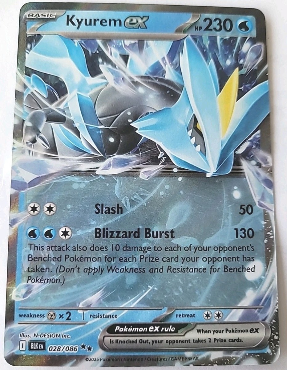 Kyurem EX HP230 2025 HOLO Pokémon Card No 028/086 | eBay