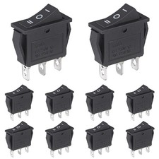 10pcs KCD3 Rocker Switch 3 Pin On Off On SPST Boat Rocker Switch 20A 125V 15A...