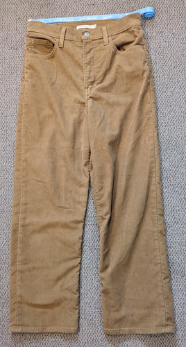 Levi's Pants Ribcage Straight Ankle Corduroy Brown High Rise Women's Size 28 - Picture 1 of 5
