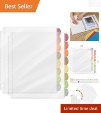 Durable Plastic Sheet Protectors with Customizable Tabs - 2 Sets, 8.5x11