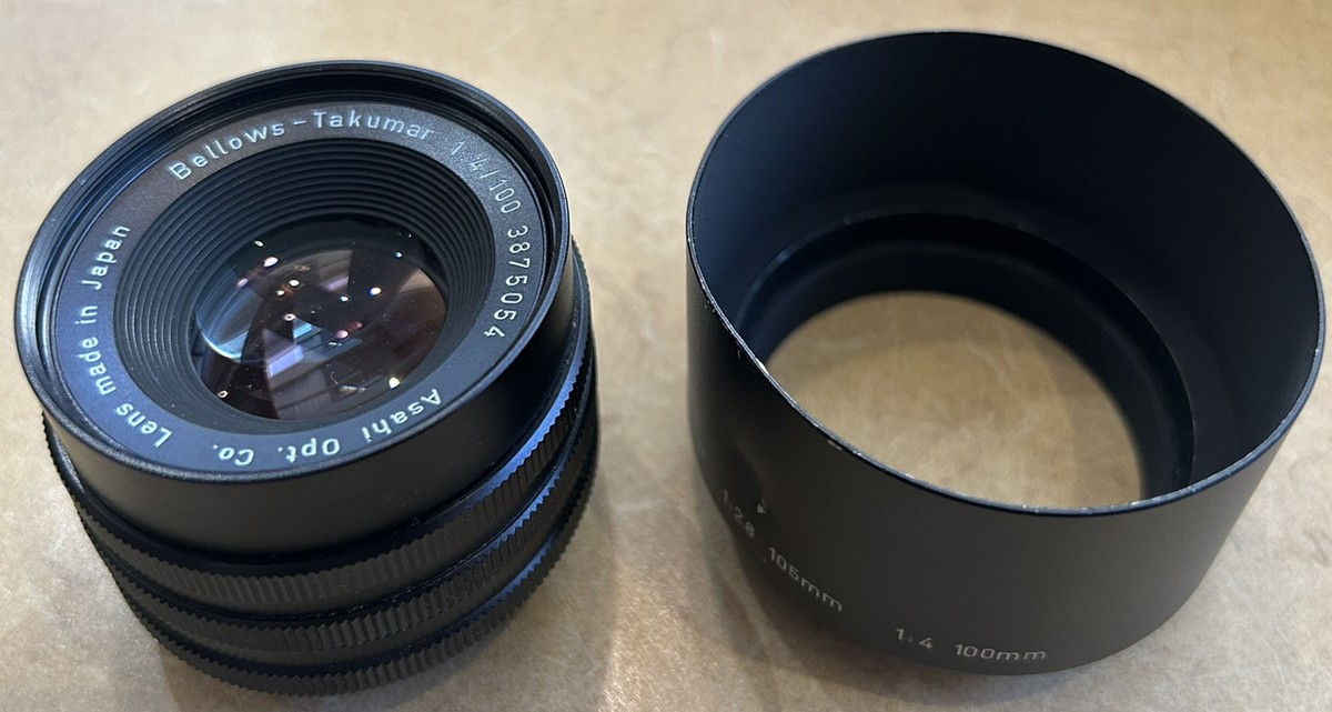 ペンタックスTakumar 100mm F4 Pentax Bellows-Takumar 100mm F4 W/ Hood 89% Condition | eBay