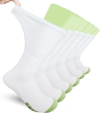 Diabetic Extra Width Crew Socks Non Binding Bariatric Sock for Women Men Swollen