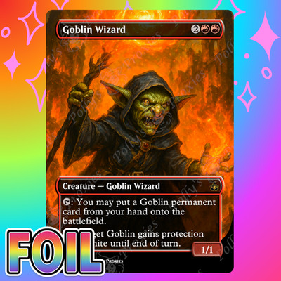 Goblin Wizard FOIL Proxy Card with Custom Fantasy Art Design