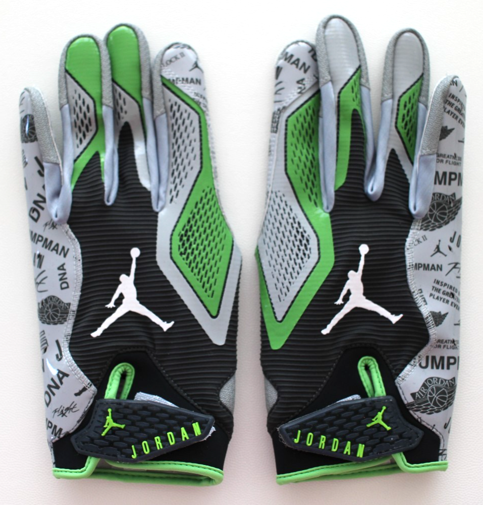 Nike Jordan Fly Lock 2.0 Football Gloves Men's Large Black/Grey
