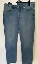 Marks And Spencer Straight Fit Cotton Rich Jeans With Stretch W38  L33  Blue