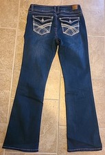 Women's Dark Denim Stretch Jeans Wallflower Luscious Curvy Fit 15"W 9.5" 29.5"W