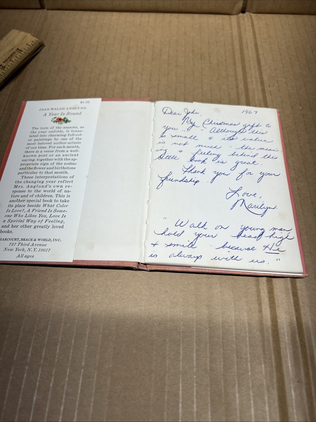 A Year Is Round by Joan Walsh Anglund; HBDJ 1966; 1st Edition