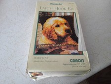 WONDERART Latch Hook Kit Puppy Love Dogs 12 x 12 "Started"