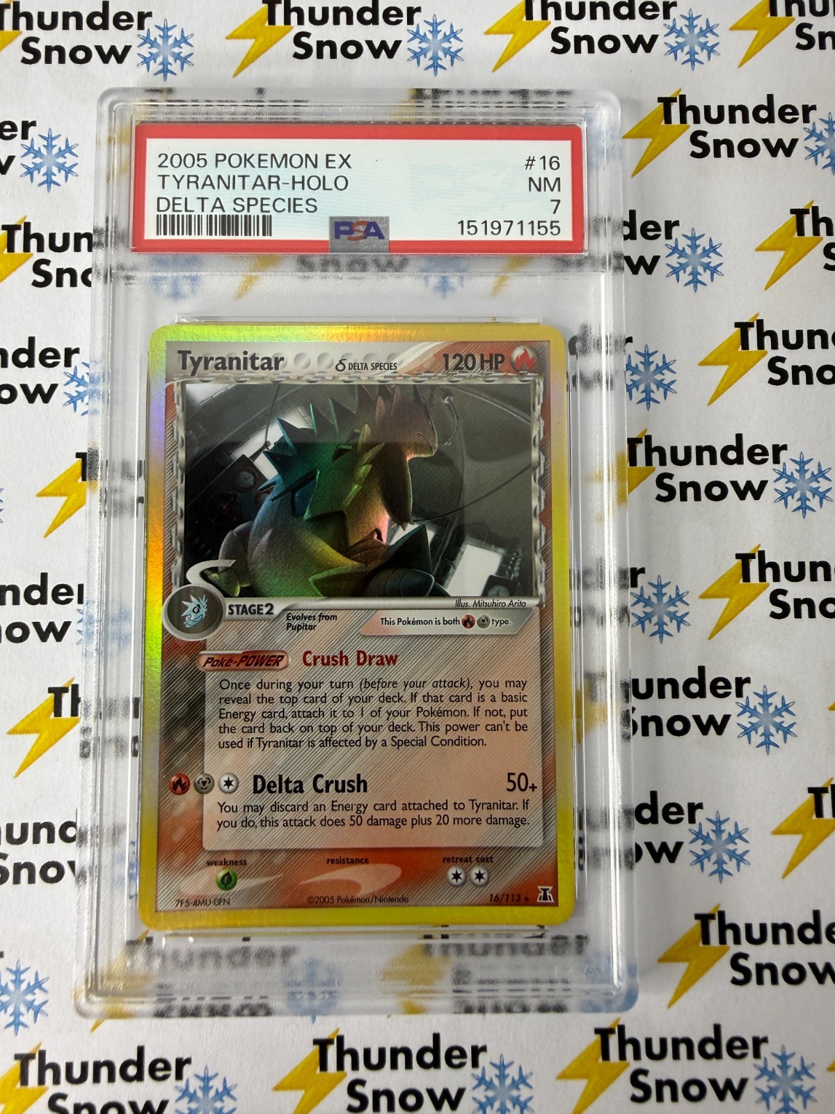 Tyranitar Holo #16 EX Delta Species 2005 Pokemon PSA 7 151971155