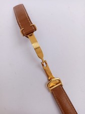 DEPLOYANTE FIBBIA X OROLOGIO MUST DE CARTIER GOLD PLATED CINTURINO IN VERA PELLE