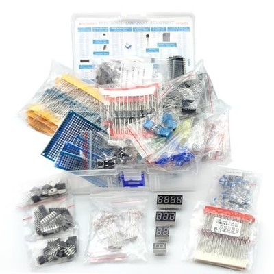 pc Electronic Components Kit Resistors Capacitors LEDs Diodes ICs Transistors
