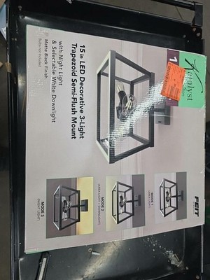 Feit Katalyst 3-Light LED Adjustable CCT Matte Black Semi Flush Mount Light