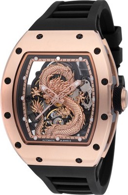 VERY RARE Invicta Men's 44mm S1 Rally Automatic DRAGON Skeleton Rose Tone Watch
