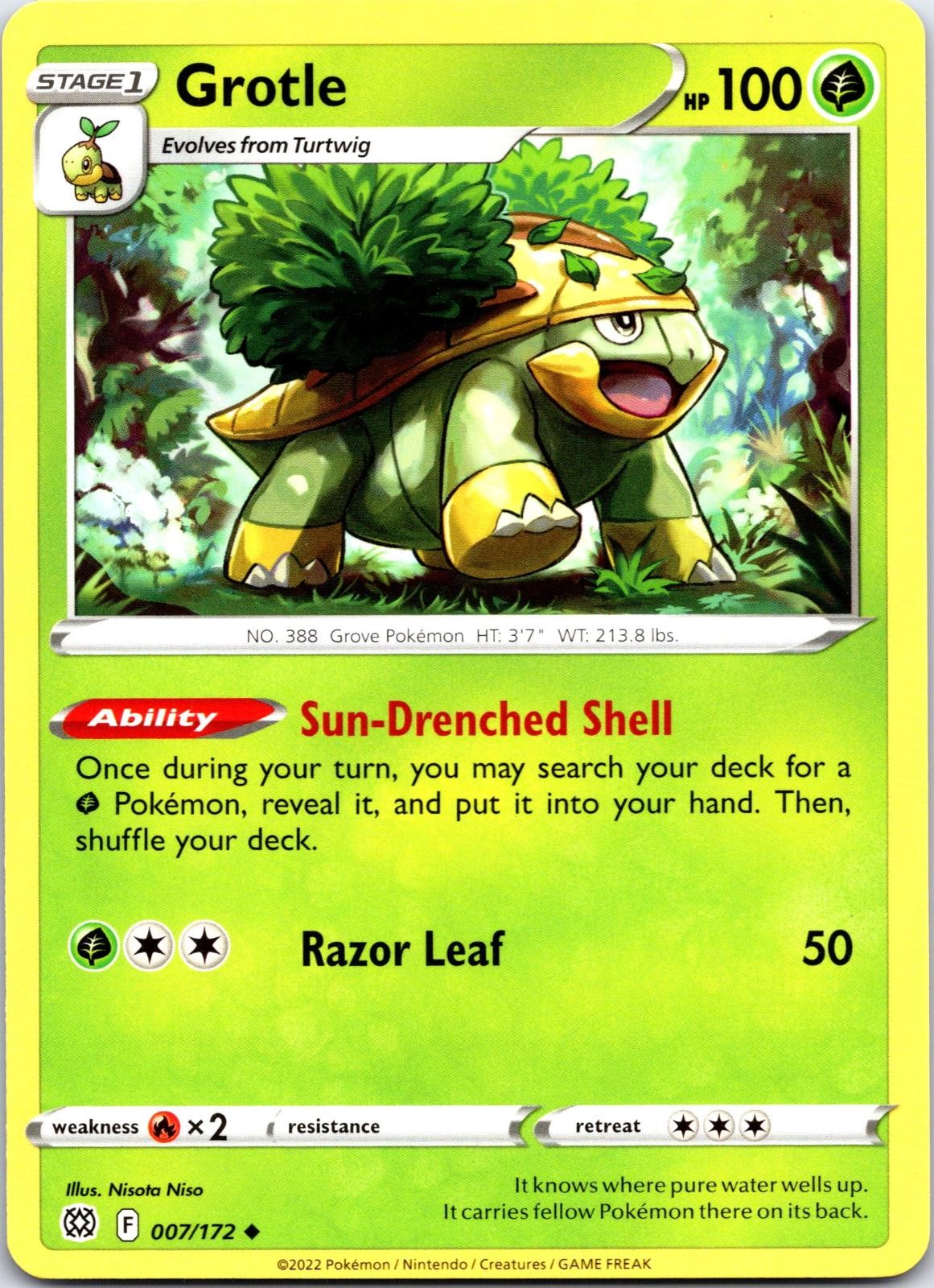 Grotle 007/172 Uncommon Brilliant Stars Pokemon NM