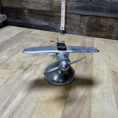 1930-1940 Hamilton Art Deco Chrome  Airflame  Airplane Table Lighter FOR PARTS