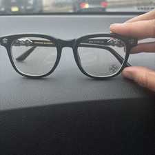 Chrome Hearts Cross Design Glasses Black/Silver Anti Blue