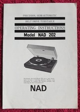 NAD 202 ORIGINAL USER MANUAL for Turntable Vintage Hi Fi