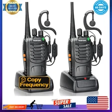 Long Range Walkie Talkie 2 Set 50 Mile Two Way Radio Charge Headset Waterproof