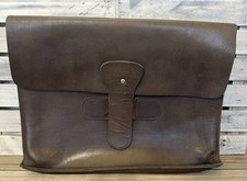 VTG Leather Portfolio Briefcase Dark Academia Business Career Office