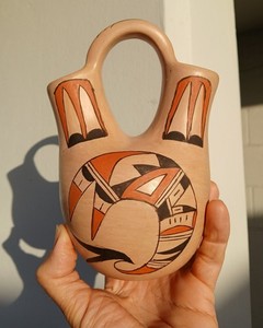 Hopi Pottery Wedding Vase By D. Seckletstewa FRESH ESTATE FIND Priced To Sell!