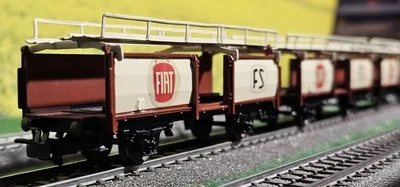 SELTEN ☆  H0  ☆ ☆ WAGEN-SET ☆ FS Autotransport Fiat ☆  PAINTED EVP  - Bild 1 von 4