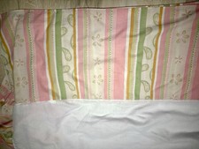 Beautiful Pink Green White Striped Flowers Paisley Design Twin Bed Skirt Ruffle