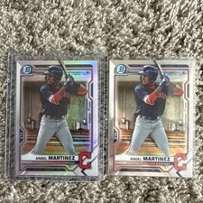 Angel Martinez 2 card Lot 2021 Bowman Chrome REFRACTOR  rookie rc Guardians