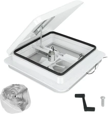 14" RV Roof Vent Fit for Camper Trailer Universal White Lid Roof Vent with 12