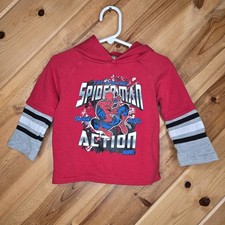 Felpa con cappuccio Y2K 2007 Amazing Spiderman rossa 18 mesi