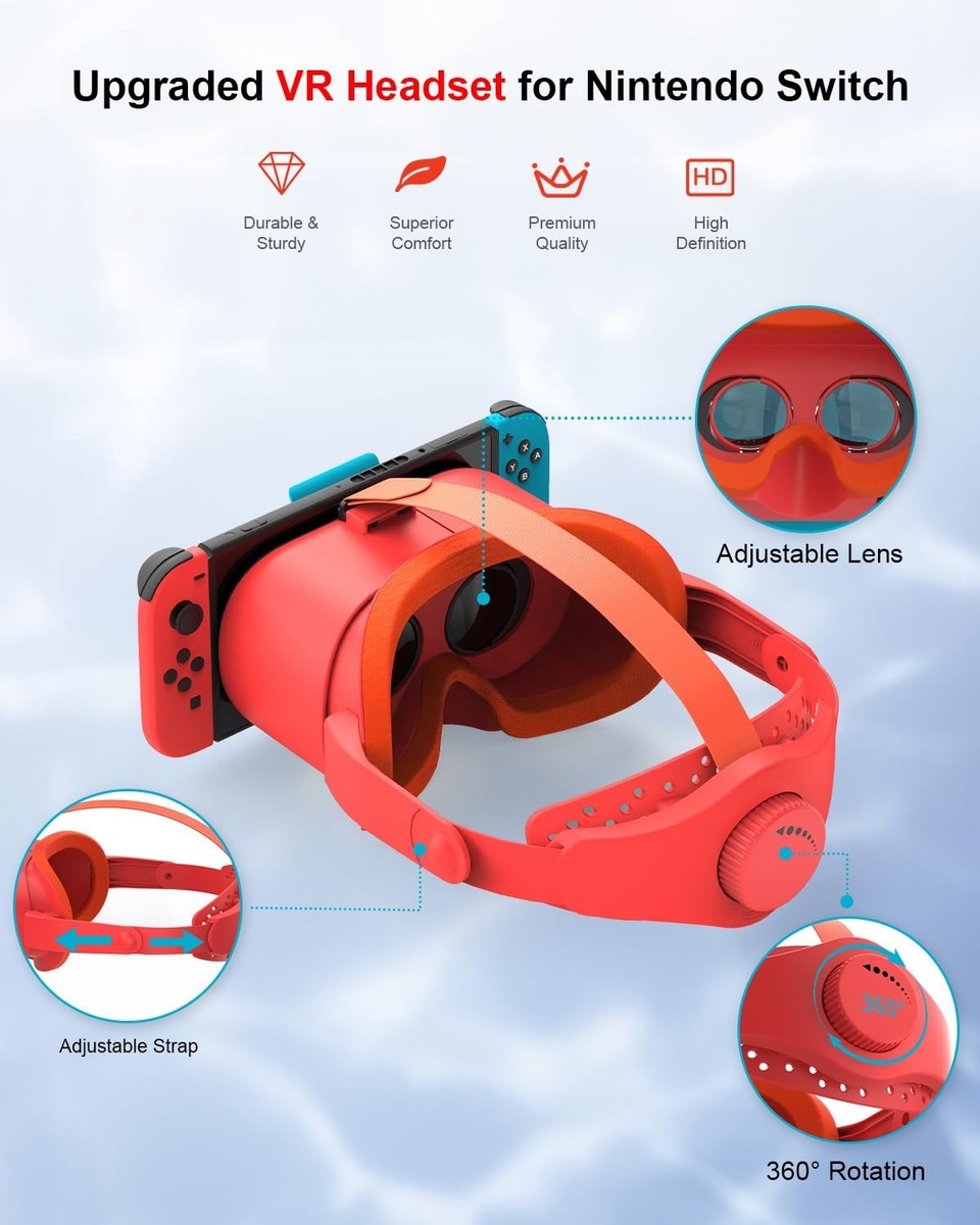 Casque VR pour Nintendo Switch & Switch OLED, Lunettes de réalité