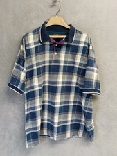 Vintage Duck Head Tour Polo Shirt Men's XL Blue Green Plaid