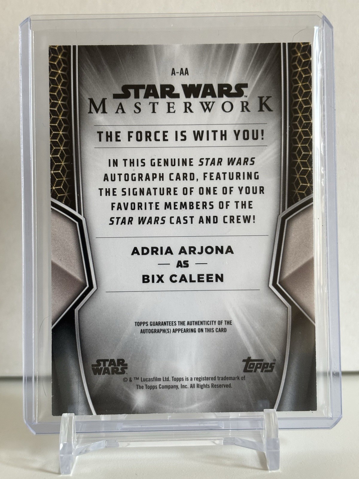 2025 Topps Star Wars Masterwork ADRIA ARJONA as BIX CALEEN On Card Auto #A-AA view 2