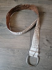 Bonded Leather Belt With White Coating Size M, Braided