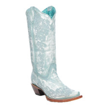 Corral Ladies Turquoise Floral Embroidered Western Boot A4799