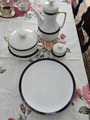 Eschenbach Porzellan Kaffeeservice Echt Kobalt Gold   Prunkservice im Bestzustan