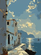 CSZPPQAF Mediterranean Style Paint by Number for Adults Beginner, Building Adult