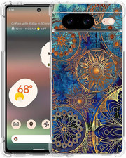 Pixel 8 Case,Gorgeous Colours Circle Manala Drop Protection Shockproof Case TPU