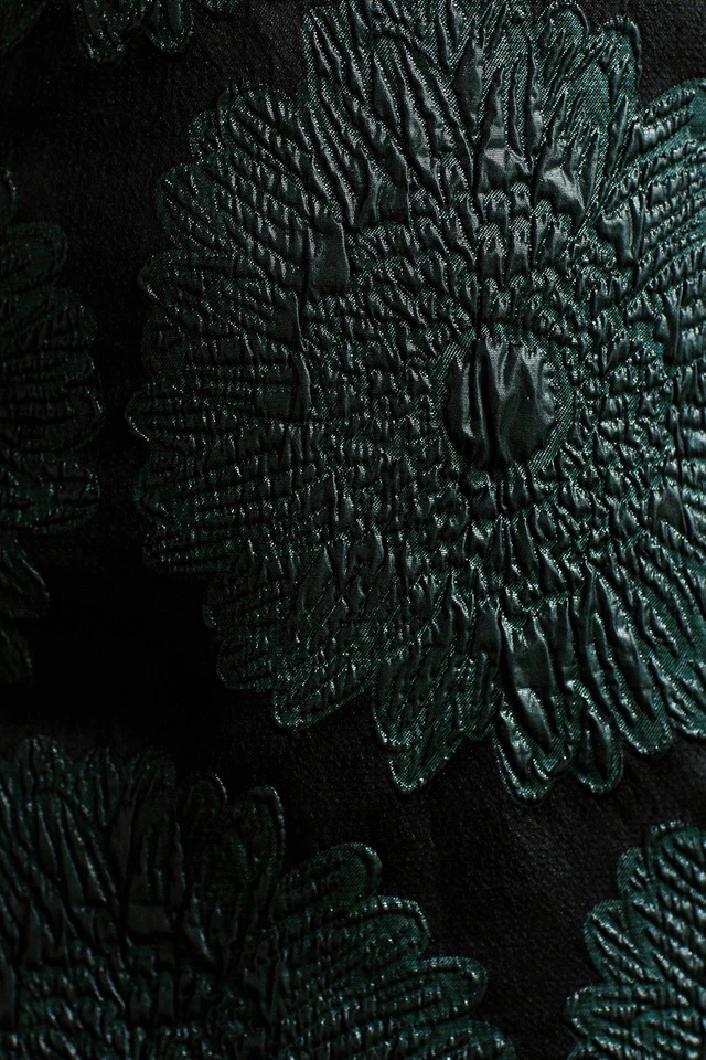 Vestido Anthropologie Leifsdottir Flores Ocultas Verde Esmeralda y Negro Pequeño 4P Foto 4 de 4